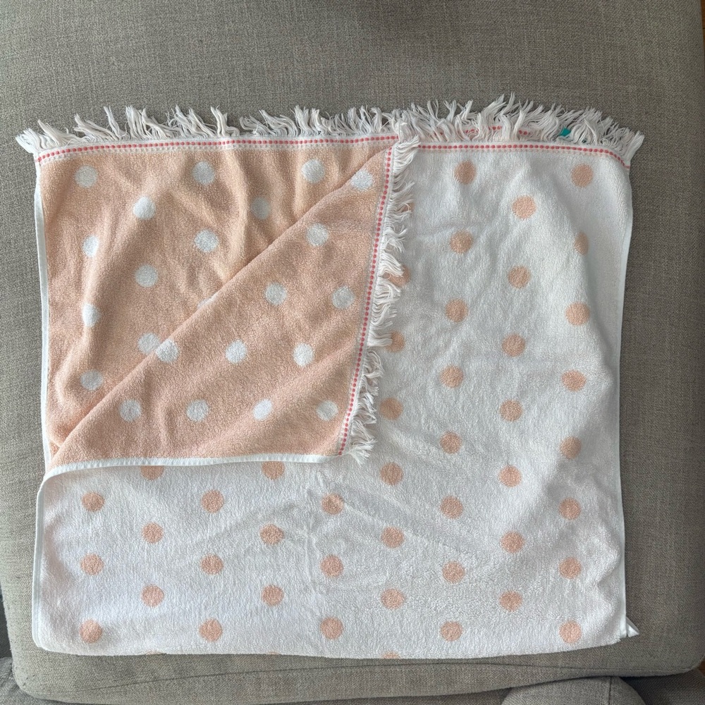 Polka Dot Fringe Beach Towel